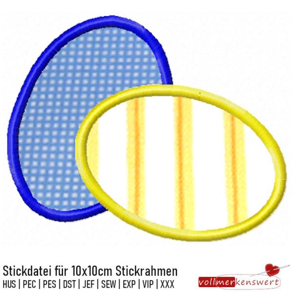 Stickdatei Eier - Applikation für 10x10cm Stickrahmen S010